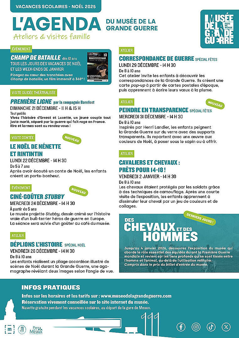 L'agenda du Musée de la Grande Guerre